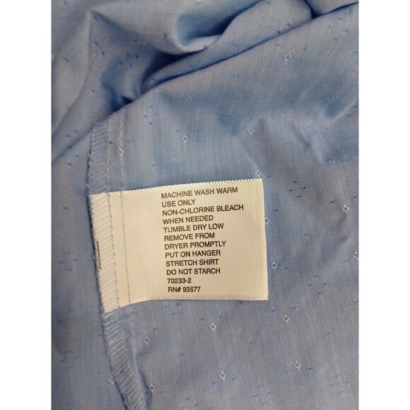 JF J. Ferrar SLIM FIT Blue Dress Shirt Men XXL 18-18 1/2  34/35 - Picture 8 of 8